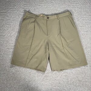 Tommy Bahama Sandpoint Khaki Pleated Silk Shorts Size 36 - Resort Golf Casual